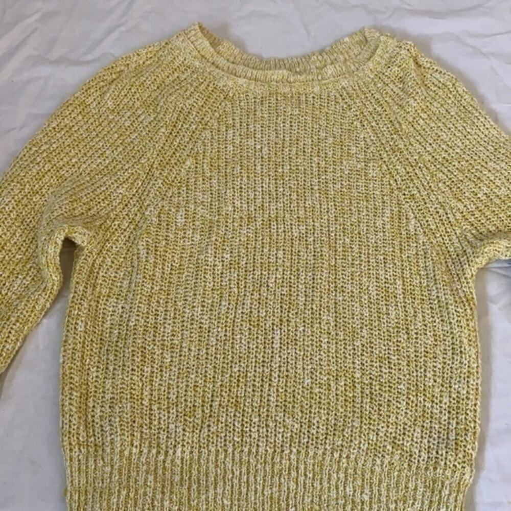 Free People Lemon Yellow Long Sleeve Crew Neck Sweater XS - Picture 3 of 5